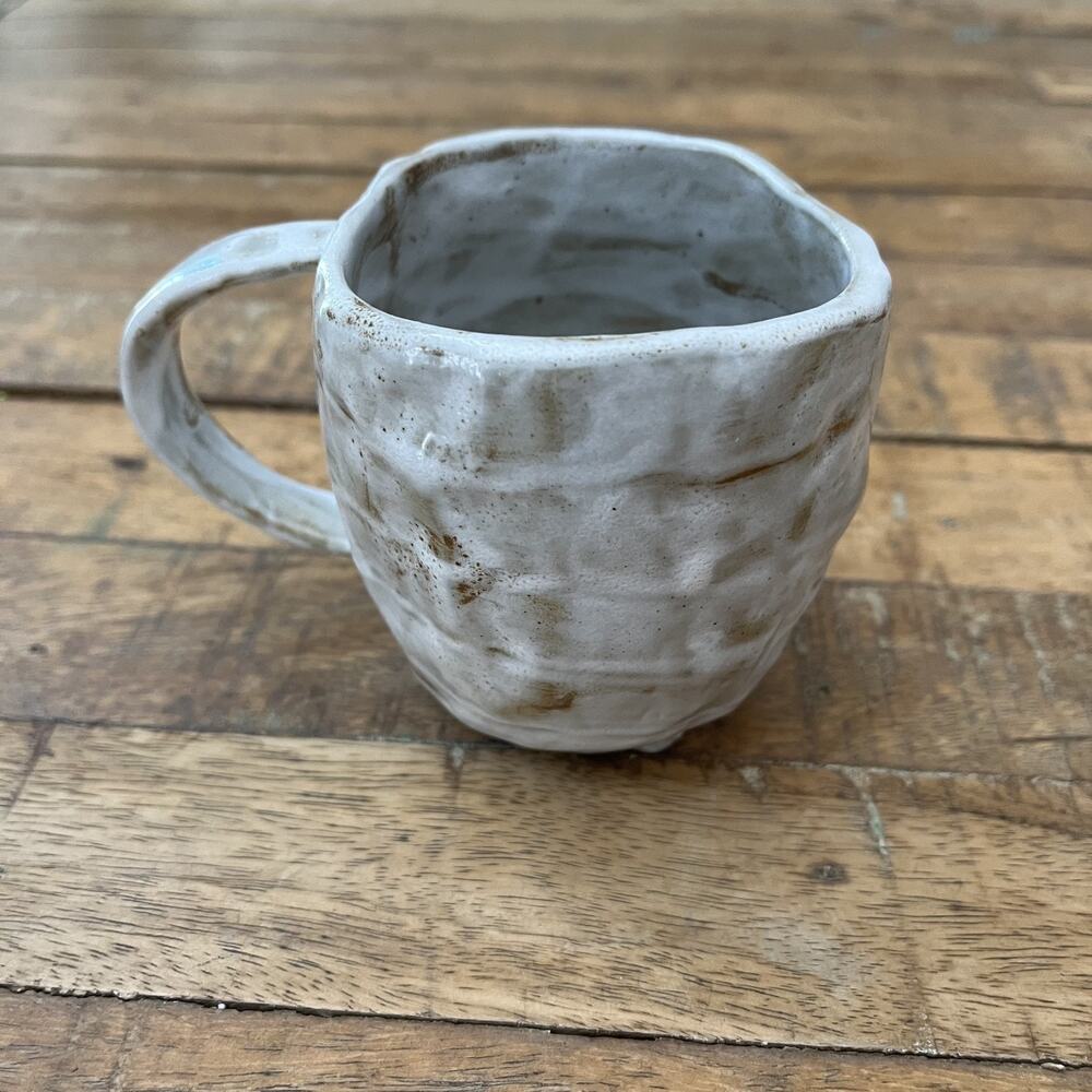 Handmade Rustic Stoneware Japanese Ceramic Mug 3.75" Textured Glaze